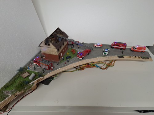 Faller diorama brennendes - faller, h0