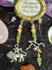 Ohrringe CITRIN PERIDOT Geburtsstein AUGUST Sternzeichen Bild LÖWE Schmuck Boho