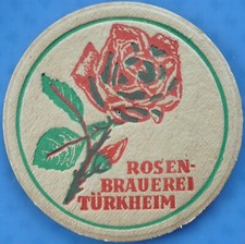 Alter Bierdeckel Rosen-Brauerei Türkheim um 1940-50
