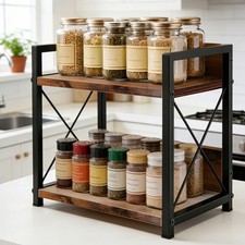 Gewürzregal Holz Küchenregal