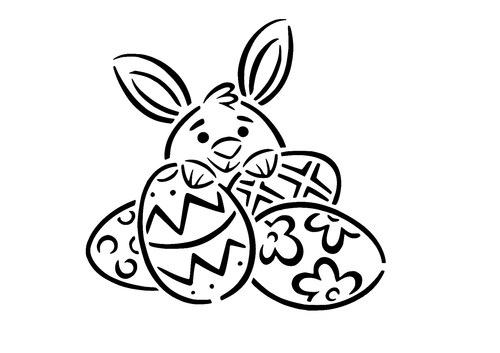 Schablone osterhase mit eier - mit,