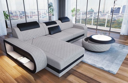 Sofa strukturstoff eckcouch - sofa,