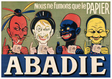 Abadie Cigarette papers 1904 Eugene Oge Raucher Kunstdruck Werbung 963