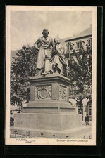 Hanau, Brüder Grimm-Denkmal, Ansichtskarte 1915 