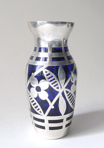 Art déco vase silveroverlay - art,