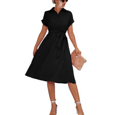 Kurzarm Swing Kleid -