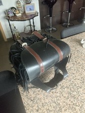 Satteltaschen Leder Schwarz Motorrad Seitentasche