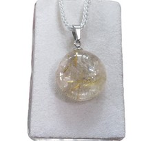 Rutilquarz gold Engelshaar Cabochon Anhänger Nr. 5061