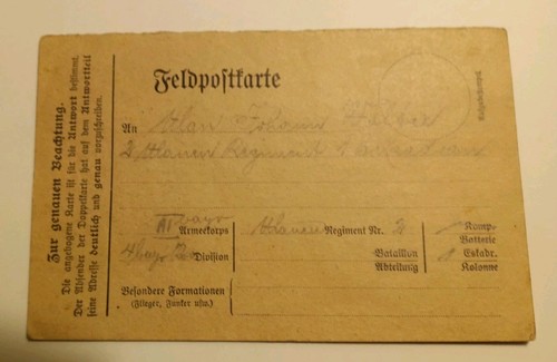 Feldpostkarte aus dem - , 1