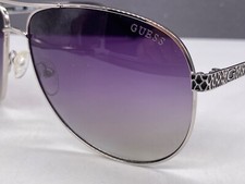 Guess Sonnenbrille Damen Herren Polarisier Groß Pilot oval Chrome silber GU6892