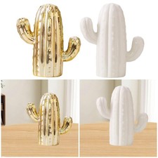 Kaktus-Sparschwein, Geldspardose, Porzellan-Skulptur für Büro, Wohnzimmer