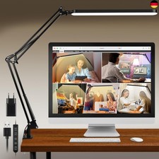 BIENSER Schreibtischlampe LED Klemmbar, Schwenkarm Architektenlampe, 38cm Große 
