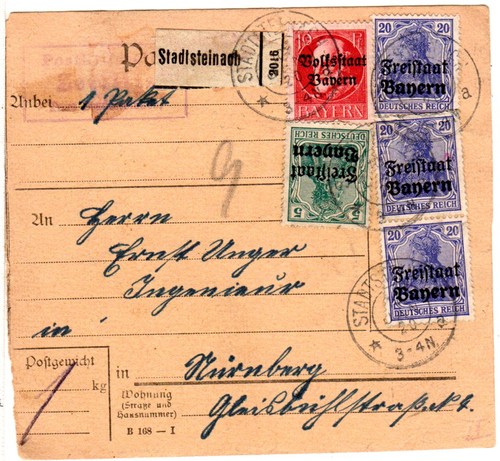 Bayern 1920 posthilfstelle - bayern,