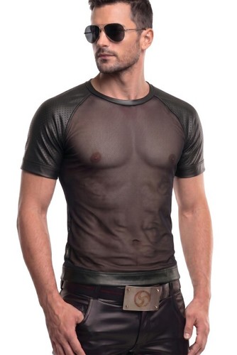 Herren netzshirt transparent - herren,