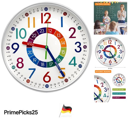 Kinder wanduhr bunt zahlen - wanduhr,