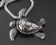 Meer Schildkröte Vintage Tier Anhänger Edelstahl Kette Damen Herren Schmuck 223B