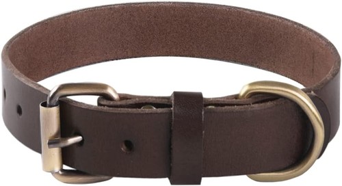 Leder hundehalsband - leder,