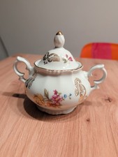 GKC Bavaria 15 Zuckerdose Blumenmuster Goldrand Porzellan