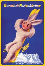 Blechschild historisches Plakat Garmisch Patenkirchen Bayern Deutschland Städte