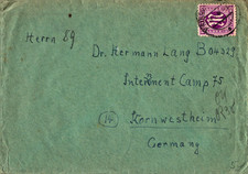 Internierten Post Deutschland /US Army Internment Camp 75 Kornwestheim, Dr. Lang