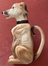 Große Porzellan Figuren Kanne Hund Saftkanne Windhund - Selten!