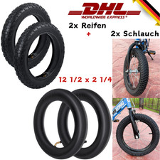 2x Reifen + 2x Schlauch 12" Kinderwagen Kínderrad 12 1/2 x 2 1/4 (54-203) DE