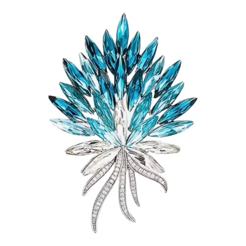 Damen brosche kristall blau - kristall,