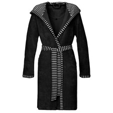 Vossen Bademantel JUNO mit Kapuze Damen, Farbe schwarz 790, Größe M