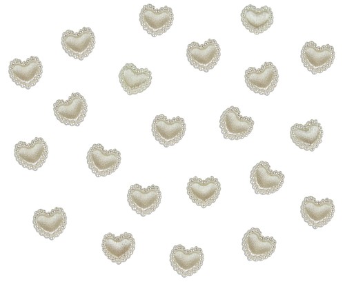Creme perlenherzen - creme,