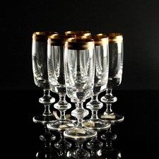 Ichendorf Kristallglas Gold Schnaps KONSUL SET von 6 mid century vintage
