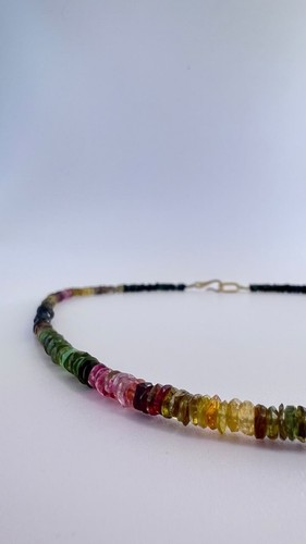 Multicolor turmalin halskette - turmalin,