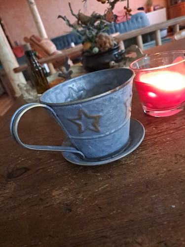 Blech zink tasse deko - blech,