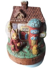 Spieluhr Hase Küken Hasenhaus Ei bunt Hundertwasser Stil Lied Alle Vögel rar