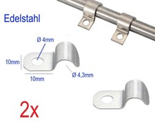 2x Edelstahl Schlauch Rohrklemme 4mm Rohr Klemme Wand Befestigung