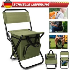 Klappstuhl Campinghocker mit Kühltasche Rucksack AngelHocker Bis 130kg Tragbarer