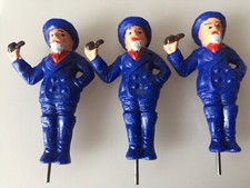 3 x Vtg Seemann Kapitän handbemalt Figur 50 mm Fröha NOS Ostsee Nordsee Leyla