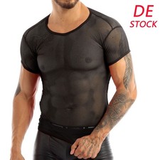 DE Herren Kurzarm Netzhemd