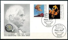 Deutscher Maler und Bildhauer Max Ernst. FDC-1(a-b) x2W. BRD 1991