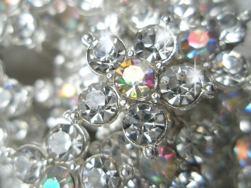 Silber strass haarnadel blumen - silber,