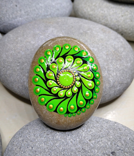 Spiral stein grün mandala - spiral-stein,, grün,