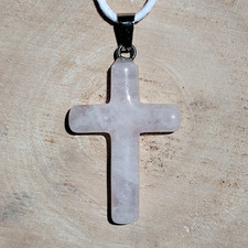 Rosenquarz kreuz heilstein - rosenquarz,