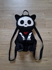 Rare Skelanimals Backpack Kit the Cat black Gothic Plush Bag
