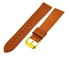 Uhrenarmband Lederband Braun 18mm Dornschließe Gold Ersatzband NEU