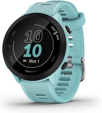 Garmin Forerunner 55 42mm Kunststoffgehäuse-Schwarz mit Silikonarmband in Türkis