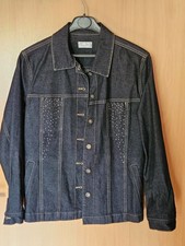 Jeansjacke schwarz mit Nieten und Strasssteinen, Gr. M, Bonita