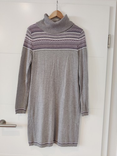 Strickkleid grau muster damen - strickkleid,