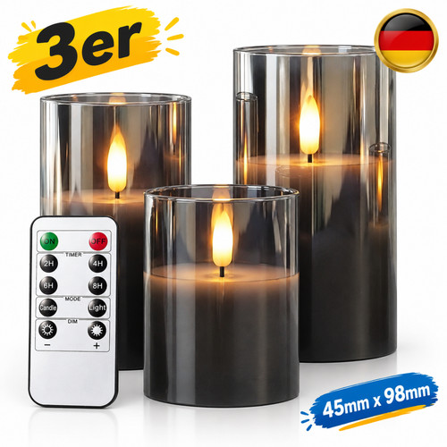 3er set led kerzen - led,