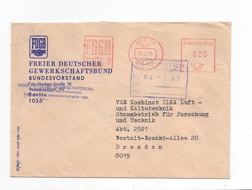 Ddr brief absenderfreistempel - brief,