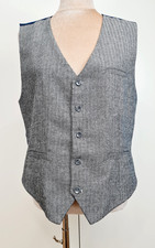 Weste mit Fehler Herren Gr. 50/52 Marke Giorgio Man LeinenTweed Fischgrät Tracht