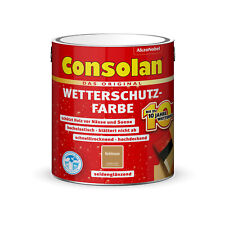 Consolan Wetterschutzfarbe 2,5 l rehbraun für Holz Zäune Dachrinnen